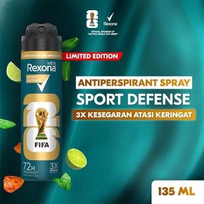 REXONA - Men [Limited Edition] FIFA Antiperspirant Aerosol Deodorant Spray Sport Defense 135ml