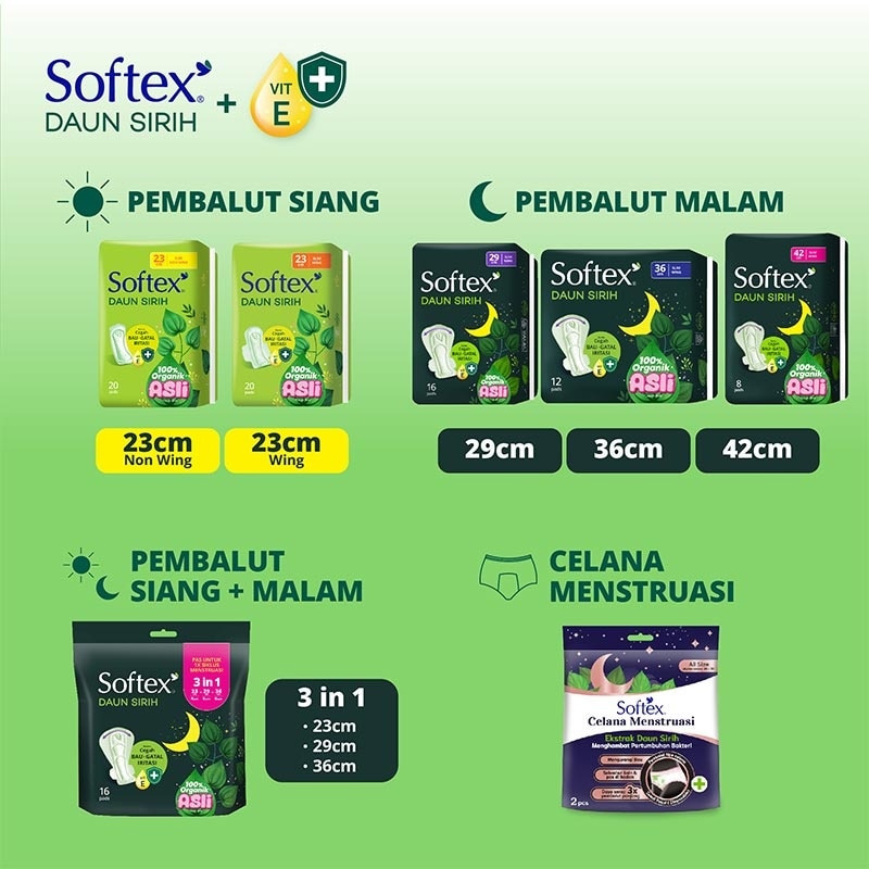 Softex Daun Sirih 42Cm 8'S