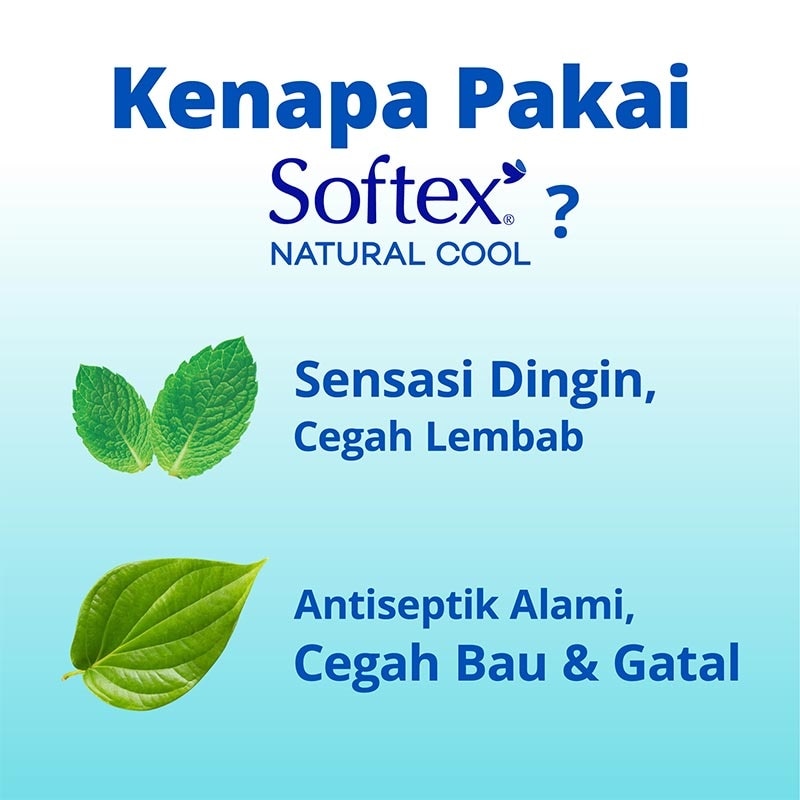 Softex Natural Cool + Panty Liner 18Cm 28'S