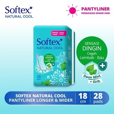 Softex Softex Natural Cool + Panty Liner 18Cm 28'S