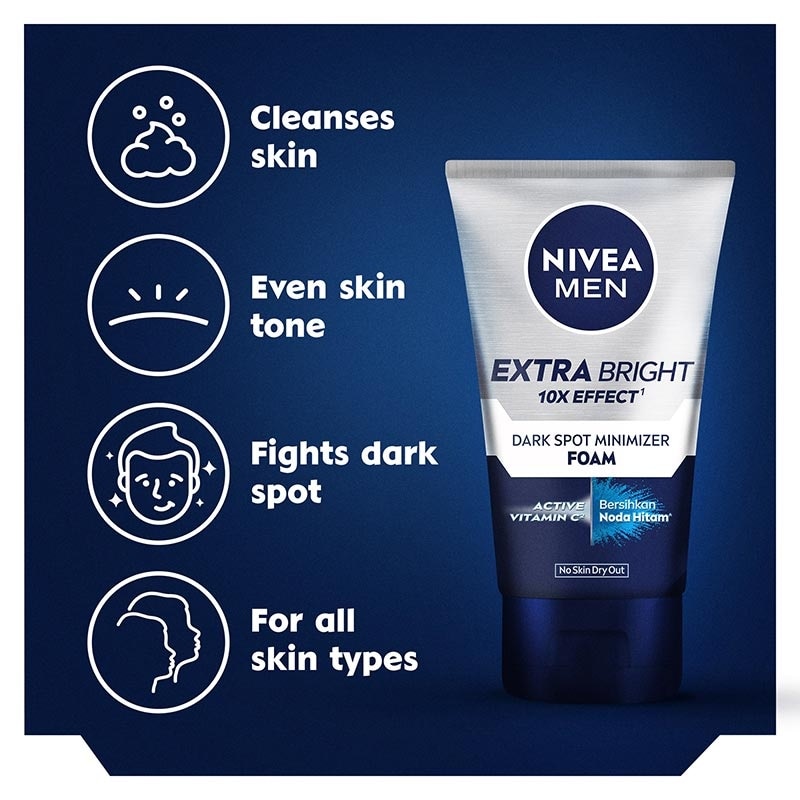 Nivea MEN Extra Bright Dark Spot Minimizer Foam 50mL