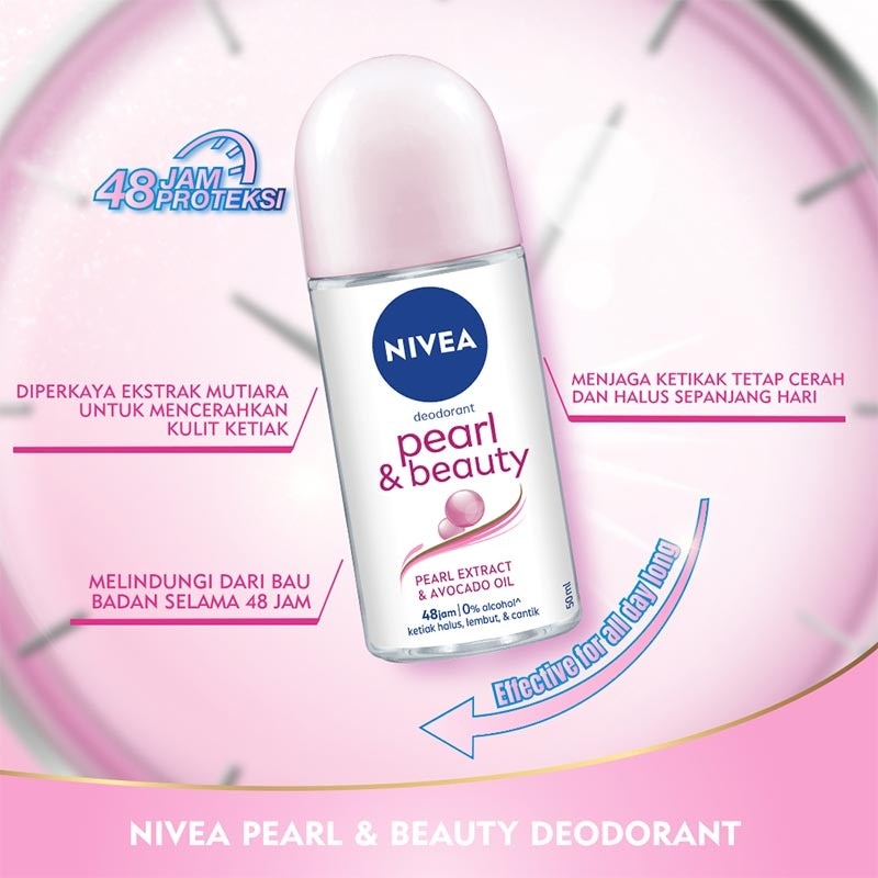 NIVEA DEO R/ON PEARL & BEAUTY 50ML