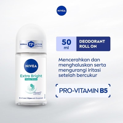 NIVEA Nivea Deodorant Roll On Extra Bright Happy Shave 50ml