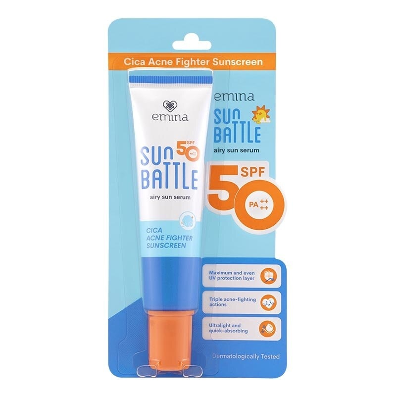 Emina Sun Battle SPF 50 PA++++ Cica Acne Fighter Sunscreen 30ml