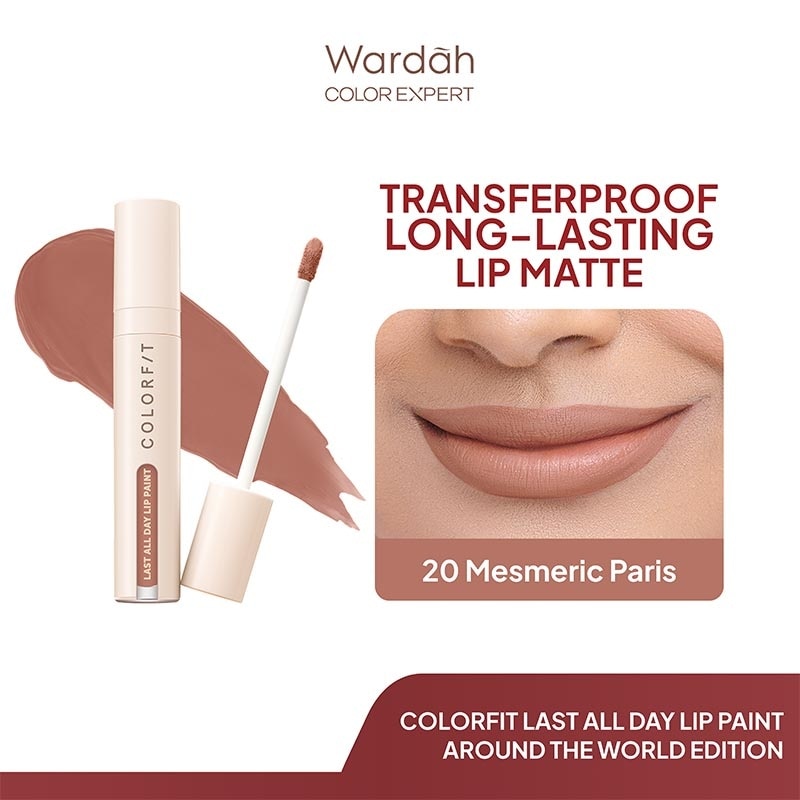 Colorfit Lip Paint Around the World 20. Mesmeric Paris 4.2g - Lip Cream Tahan Lama Hingga 12 Jam dan Transferproof - Pigmented - Tekstur Creamy dan Nyaman Digunakan
