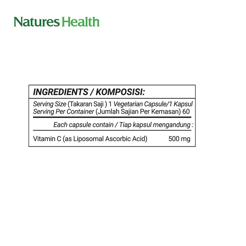 Liposomal Vitamin C 500mg Kapsul 60'S