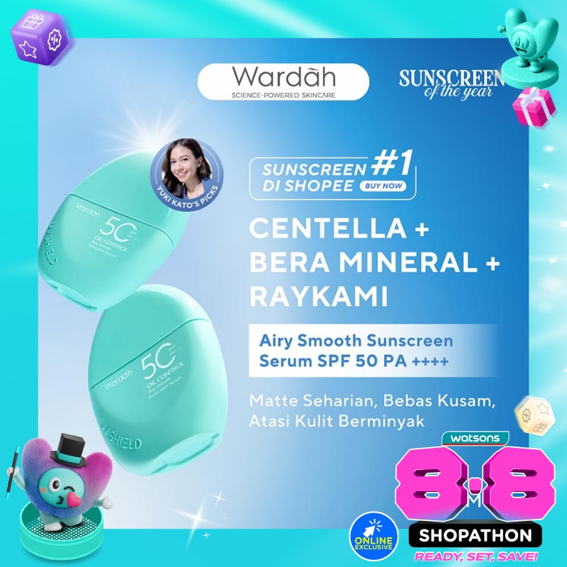 Wardah UV Shield Airy Smooth Sunscreen Serum SPF 50 PA++++ 40ml image