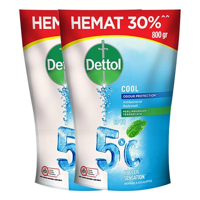 Dettol Body Wash Cool Pouch 800ml (2 pcs)