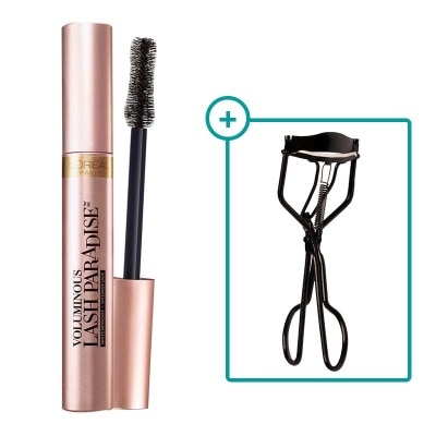L'OREAL Waterproof Mascara L'Oreal Lash Paradise Voluminous - Black + Eye Curler