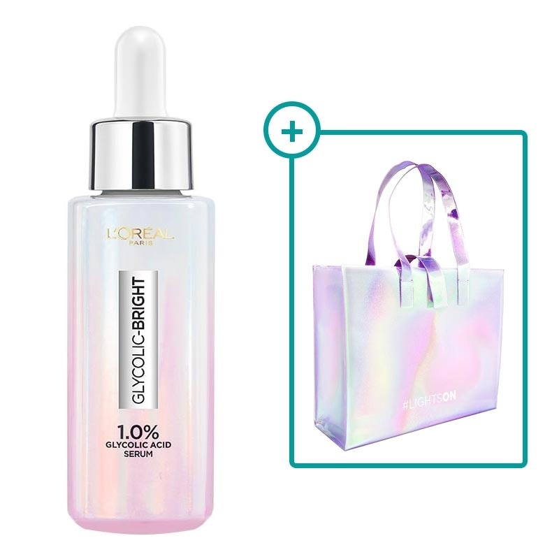 L'Oreal Glycolic Bright Instant Glowing Face Serum 30ml + Totebag Glyco