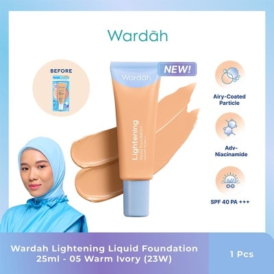 LIGHT+ Wardah Lightening Liquid Foundation 05 Warm Ivory (23W) 25ml