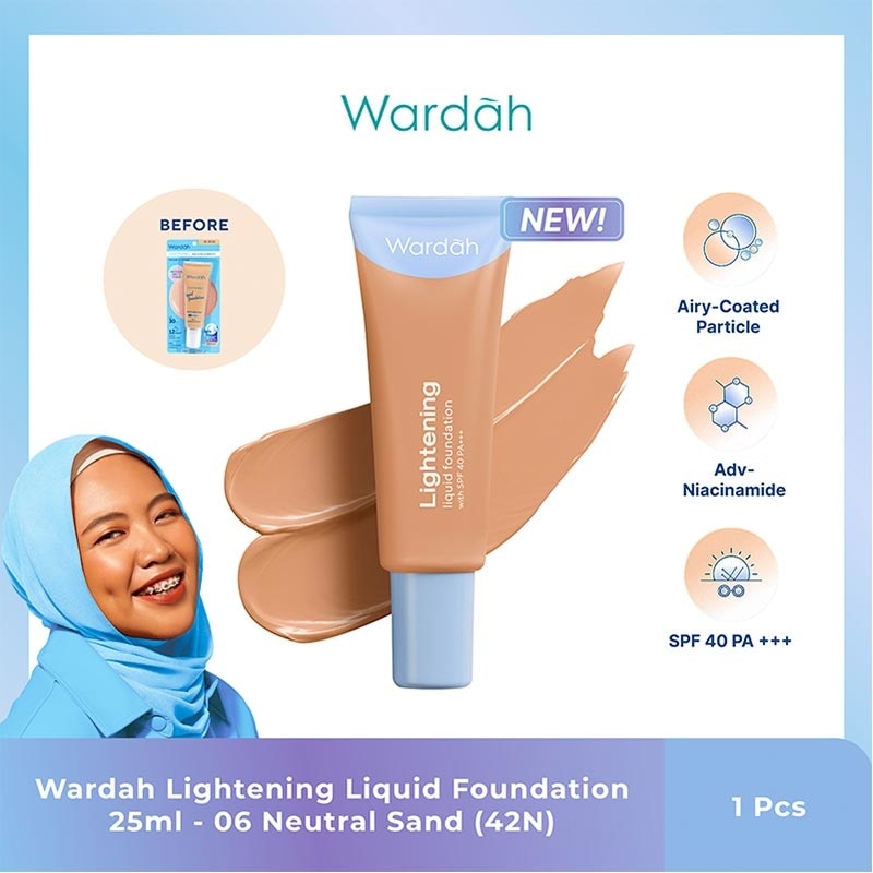 Wardah Lightening Liquid Foundation 06 Neutral Sand (42N) 25ml