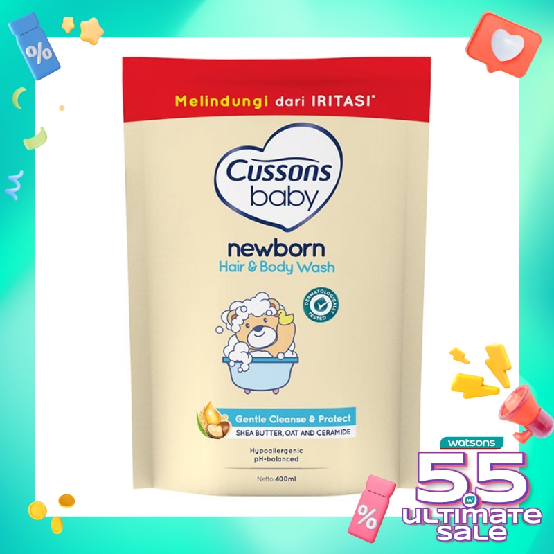 Cussons Baby Hair & Body Wash Newborn Refill 400ml