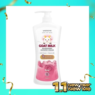 WATSONS Goat Milk Nourishing Rose Shower Cream 1000ml