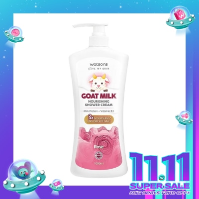 WATSONS Goat Milk Nourishing Rose Shower Cream 1000ml