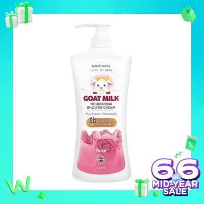 WATSONS Watsons Goat Milk Nourishing Rose Shower Cream 1000ml