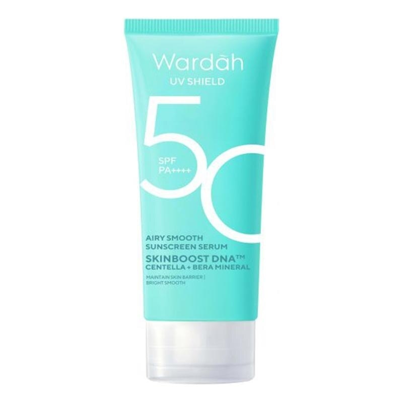 Wardah UV Shield Airy Smooth Sunscreen Serum SPF50 25Ml x 2 + Turquoise Bag