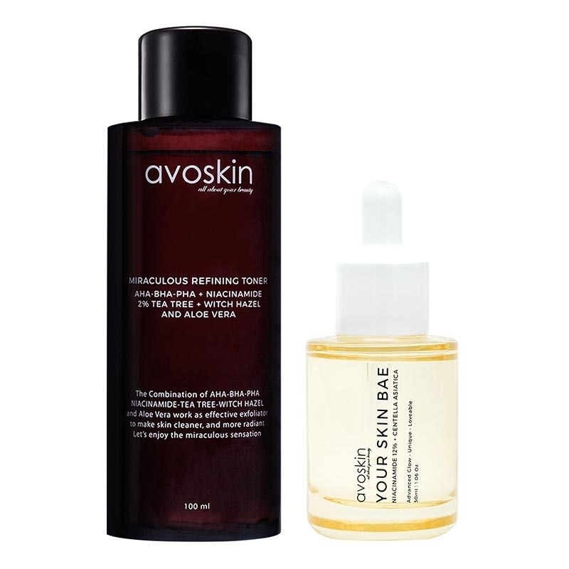 Avoskin Miraculous Refining Toner 100ml + Your Skin Bae Niacinamide 12% + Centella Asiatica 30ml