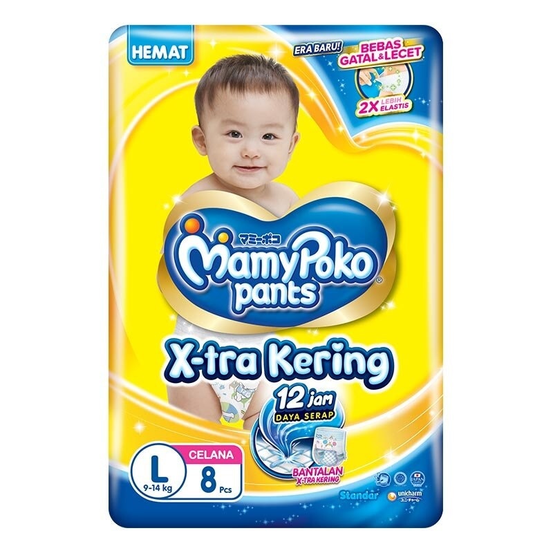 Promo Harga Mamy Poko Pants Xtra Kering L8 8 pcs - Watsons