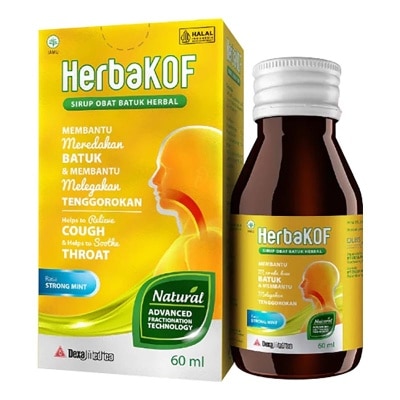 HERBAKOF Sirup Obat Batuk Herbal Strong Mint 60ml