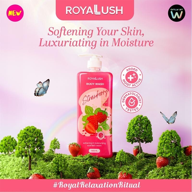 ROYALUSH BODY WASH-STRAWBERRY 1000ML