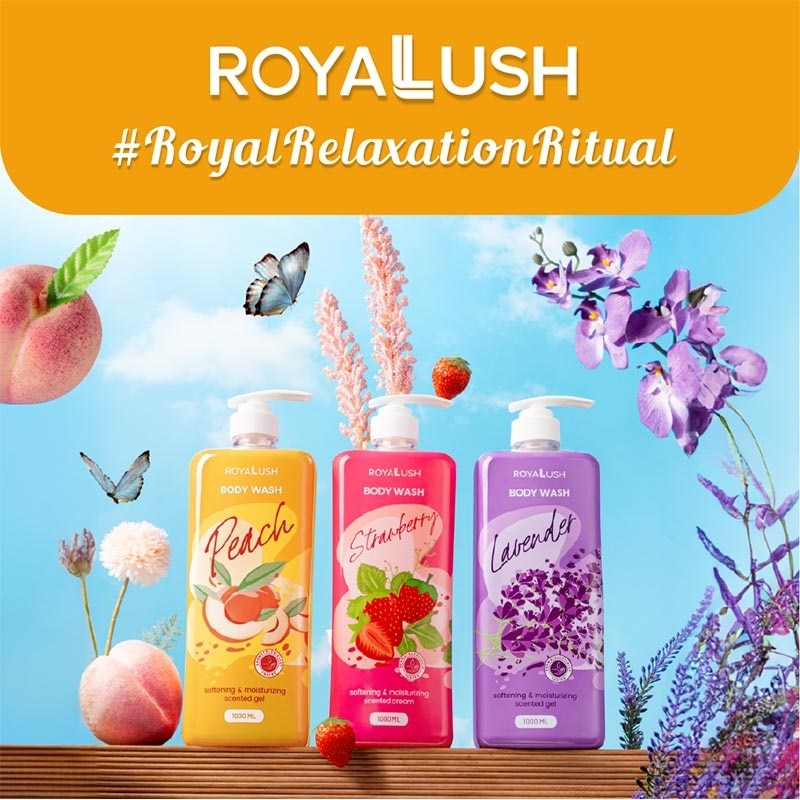 ROYALUSH BODY WASH-PEACH 1000ML