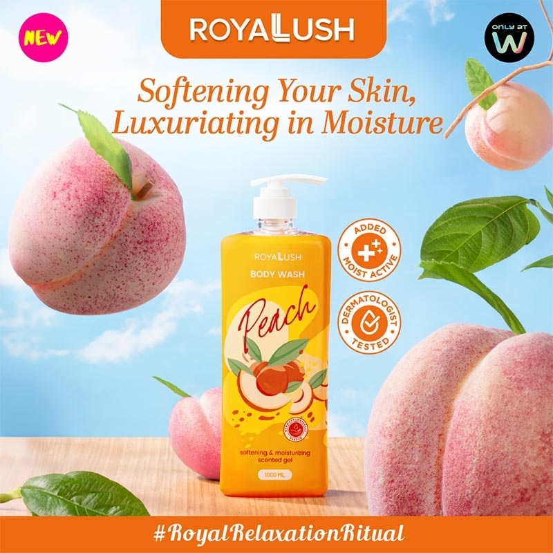 ROYALUSH BODY WASH-PEACH 1000ML