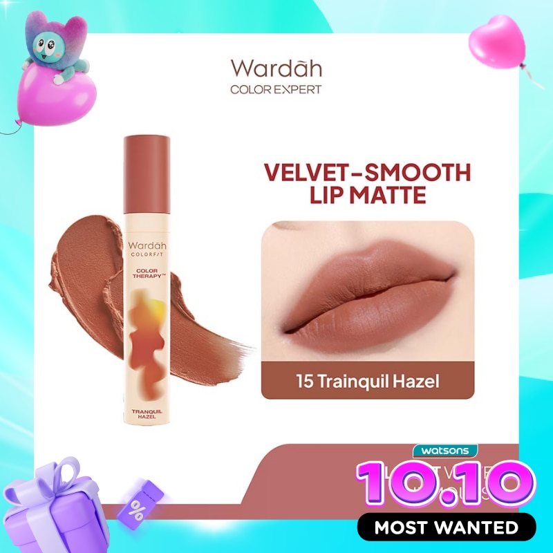 Colorfit Velvet Matte Lip Mousse Color Therapy 15 Tranquil Hazel 4g Lip Cream Tahan Lama Hasil Matte dan Blurry Effect image