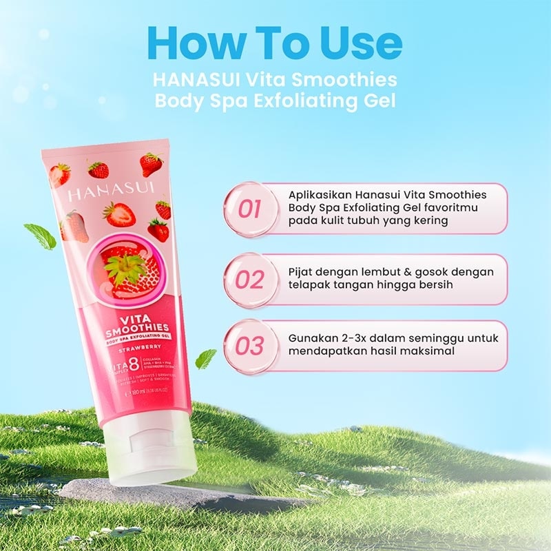 Hanasui Vita Smoothies Body Spa Exfoliating Gel Strawberry 180ml