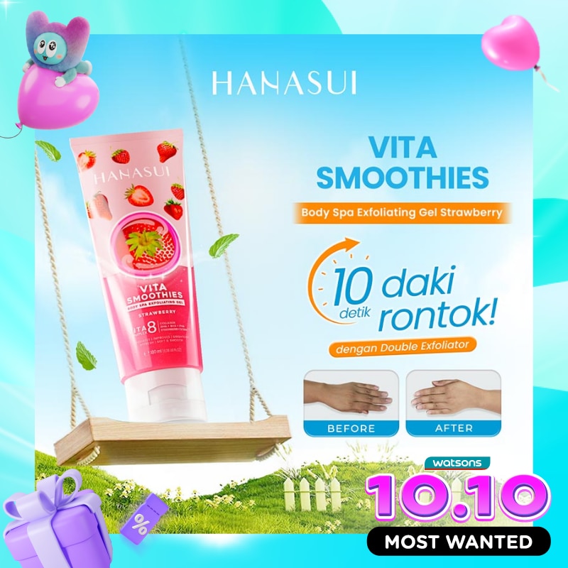Hanasui Vita Smoothies Body Spa Exfoliating Gel Strawberry 180ml image