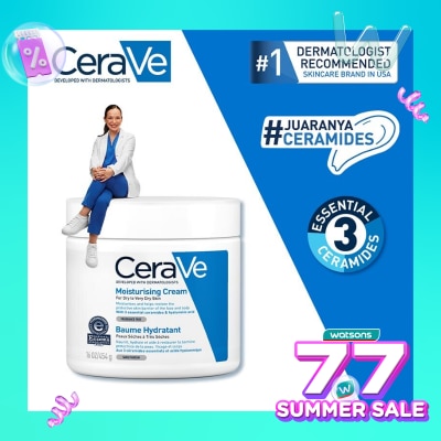 CERAVE CeraVe Moisturising Cream 454 g – Skin Barrier Repair Moisturizer with Ceramide for Dry Skin [Pelembap Untuk Kulit Kering]