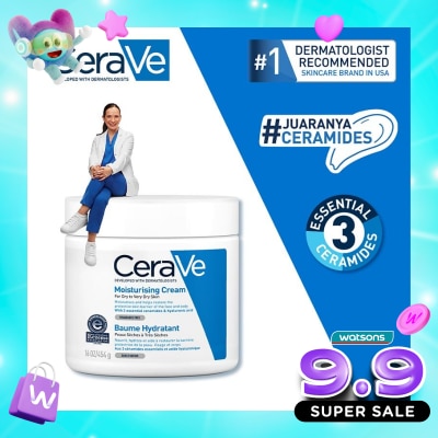 CERAVE - CeraVe Moisturising Cream 454 g – Skin Barrier Repair Moisturizer with Ceramide for Dry Skin [Pelembap Untuk Kulit Kering] image