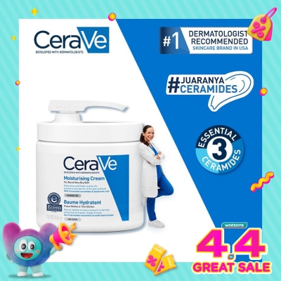 CERAVE - CERAVE DAILY MOIST CREAM 453ML WITH PUMP