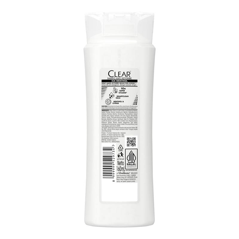 Clear Shampoo Anti Ketombe Ice Cool Menthol 160Ml