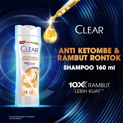 CLEAR Clear Shampoo Anti Ketombe & Rambut Rontok - 160Ml