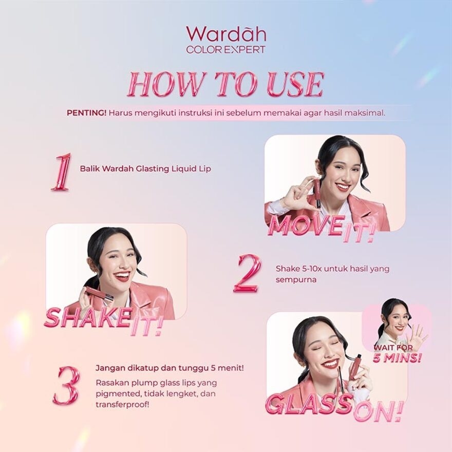 Wardah Glasting Liquid Lip 02 Peach Polish 3.5g