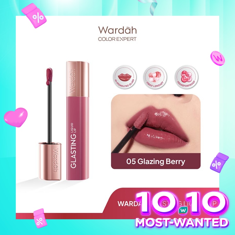 Glasting Liquid Lip 05 Glazing Berry 3.5g - Hi-Pigmented Glass Color, Ringan, Tidak Lengket, Transferproof