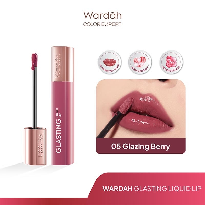 Wardah Glasting Liquid Lip 05 Glazing Berry 3.5g