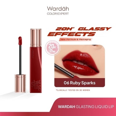 WARDAH Lip Cream Glossy Glasting Liquid Lip 06 Ruby Sparks 3.5g