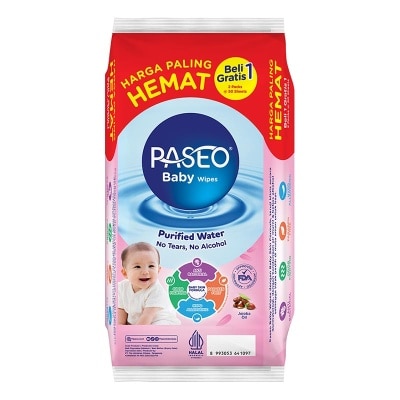 Paseo Baby Wipes Gazette Jojoba 50'S (Buy 1 Get 1 Free)