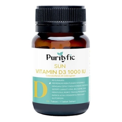 PURITYFIC Purityfic Sun Vitamin D3 1000 IU 90 Tablet