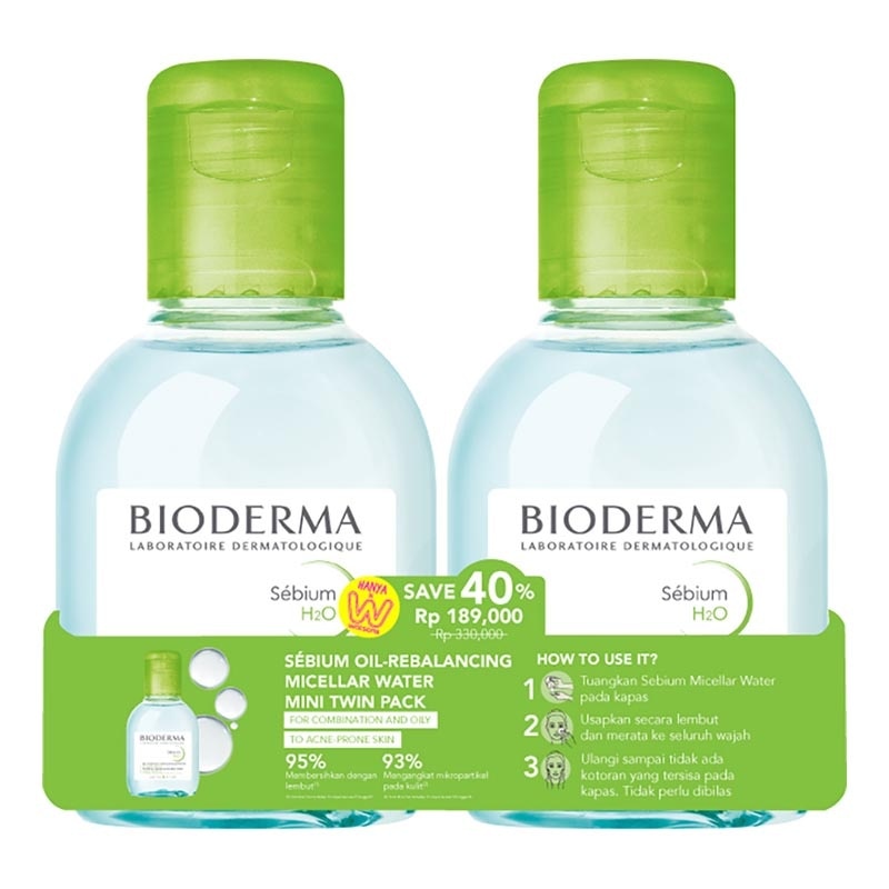 Twin Pack Sebium H2O Oil Rebalancing Micellar Water 100ml
