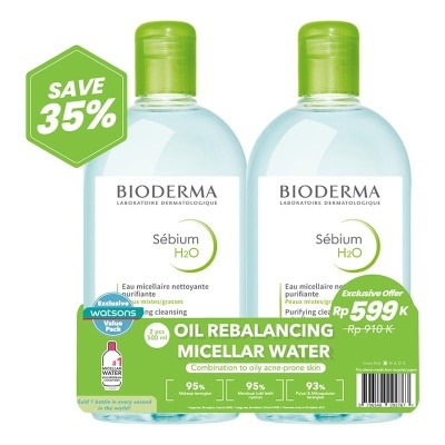 BIODERMA - Twin Pack Sebium H2O Oil Rebalancing Micellar Water 500ml