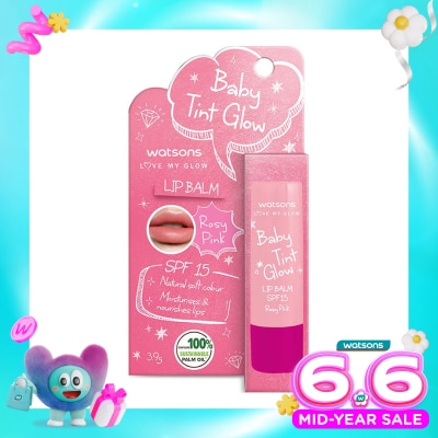 WATSONS COLLECTION - Watsons Baby Tint Glow Coral Rose Lip Balm SPF15 3.9g