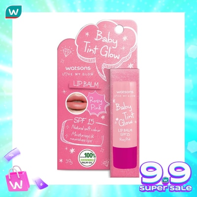 WATSONS Watsons Baby Tint Glow Coral Rose Lip Balm SPF15 3.9g