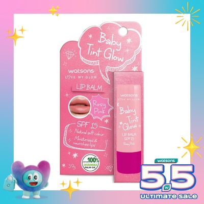 WATSONS - Watsons Baby Tint Glow Coral Rose Lip Balm SPF15 3.9g