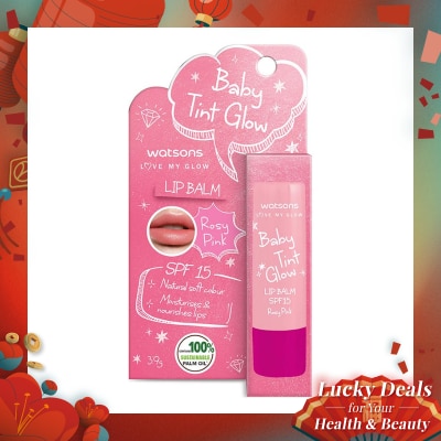 WATSONS Watsons Baby Tint Glow Coral Rose Lip Balm SPF15 3.9g