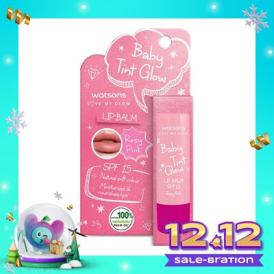 WATSONS Watsons Baby Tint Glow Coral Rose Lip Balm SPF15 3.9g