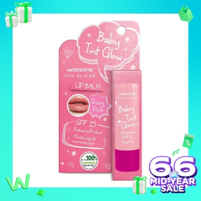 WATSONS Watsons Baby Tint Glow Coral Rose Lip Balm SPF15 3.9g
