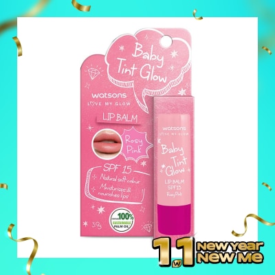 WATSONS Watsons Baby Tint Glow Coral Rose Lip Balm SPF15 3.9g